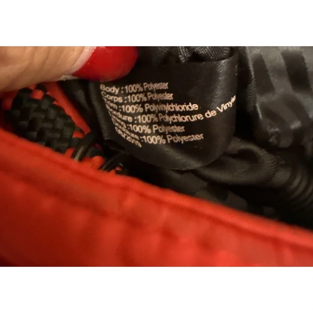 Victorias Secret BACKPACK - RED W/GOLD STUDS - Drawstring Close‎ Buckle Pockets
